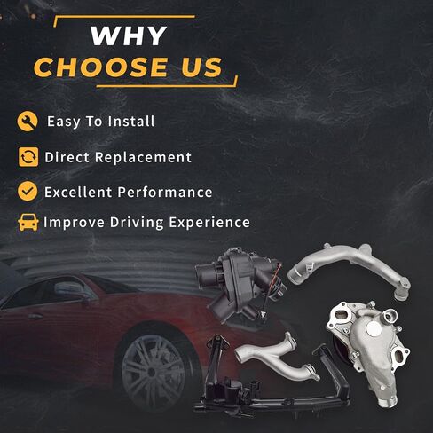 مجموعة استبدال نظام التبريد Noptul AJ813909، مناسبة لسيارة Jaguar F-Type F-Pace XF XE Land Rover Range Rover Sport LR4 3.0L 5.0L V6 V8 2013-2019، استبدل الجزء بمضخة مياه AJ812119 C2D20660 AJ813909 in Kuwait