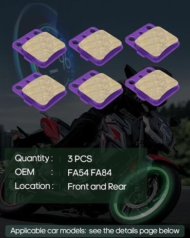 SCITOO Carbon Fiber Brake Pads Fit for 90-06 for Yamaha Banshee 350, 03-06 for Yamaha Blaster 200, 11 for Yamaha Raptor 125, 89-04 for Yamaha Warrior 350, 95-05 for Yamaha Wolverine 350 in Kuwait