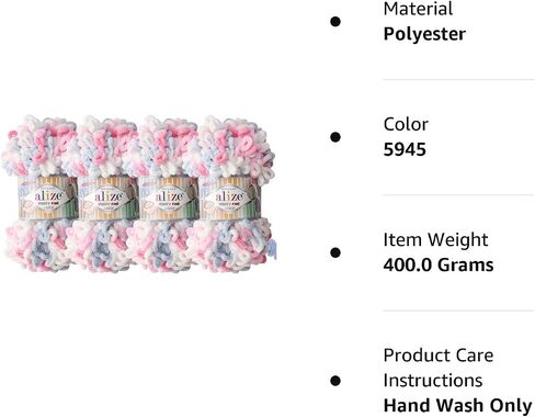 Alize Puffy Fine Color Baby Blanket Small Loop 100% Micropolyester Soft Yarn Lot of 4skn 400gr 64yds (5945) in Saudi Arabia