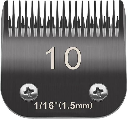 Docal 10# Pet Dog Grooming Detachable Blades, Compatible with Andis Size-10# Cut Length 1/16"(1.5mm), Most A5,KM Series Clippers,Made of Ceramic Blade (Black) in Saudi Arabia
