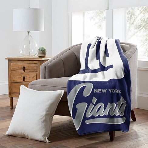 Northwest NFL New York Giants Unisex-Adult Raschel Throw Blanket, 50" x 60", Signature in Saudi Arabia