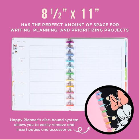Happy Planner Disney Disc-Bound 12-Month Academic Planner, July 2025–June 2026, 3 Extra Months, 2 Sticker Sheets, Big Size, Teacher Layout, Mickey Mouse & Friends Theme, Current Classroom in Saudi Arabia