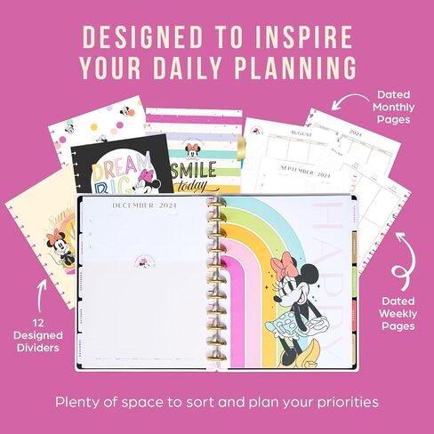 Happy Planner Disney Disc-Bound 12-Month Academic Planner, July 2025–June 2026, 3 Extra Months, 2 Sticker Sheets, Big Size, Teacher Layout, Mickey Mouse & Friends Theme, Current Classroom in Saudi Arabia