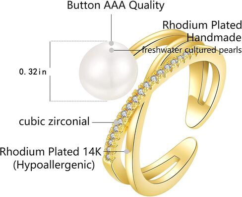 Pearl Rings | Stacking Rings | 14K Gold Plated Rings for Women in Saudi Arabia