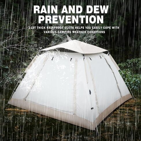 BIMIBIM Camping Tent, Waterproof, Windproof, Sunproof Tent Fully Auto 3s Quick Open, Four Side Air for 2 Doors + 4 Screen Windows for Camping, Parks, Picnicking, Outdoor Gear in Saudi Arabia