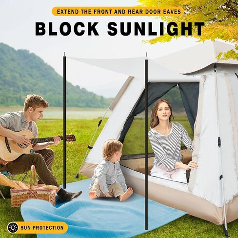 BIMIBIM Camping Tent, Waterproof, Windproof, Sunproof Tent Fully Auto 3s Quick Open, Four Side Air for 2 Doors + 4 Screen Windows for Camping, Parks, Picnicking, Outdoor Gear in Saudi Arabia