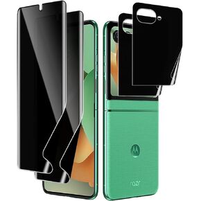 2 Pack Privacy Screen Protector for Motorola Razr 2025/2024 5G, [2 Main Screen + 2 Front Screen], Matte Anti-Spy TPU Shield Anti Scratch Bubble Free Touch Sensitive Case Friendly in Saudi Arabia