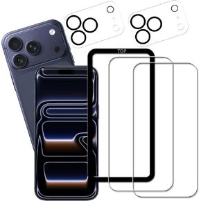 Screen Protector For iPhone17Promax Tempered Glass 2-Pack Camera Lens Protector Film 2-Pack With Easy Alignment Tool in Saudi Arabia