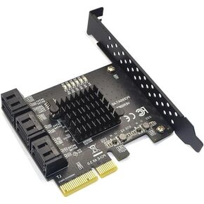 6 منافذ لبطاقة توسيع SATA PCI-E لمحول x4 x8 x16 شريحة ASMedia ASM1166 لنظام التشغيل Windows لنظام التشغيل Linux Synology حاسوب شخصي مكتبي حجم قياسي in Kuwait