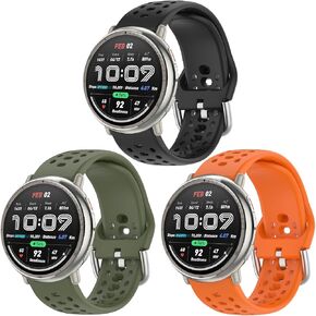 Watch Band 20mm for Amazfit Active 2/Active/GTS/GTS 2/2e/GTS 3/GTS 4/GTS4 Mini/GTR Mini/Amazfit Bip/Bip U/BipU Pro/Bip 3/Bip3 Pro/Pop/Pop Pro Replacement Strap Silicone for Man Woman in Saudi Arabia