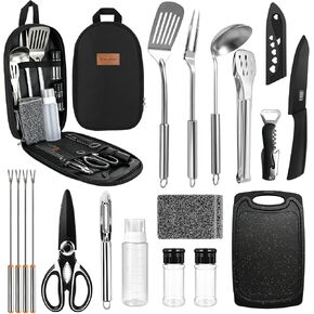 Camping Utensil Set 18 Pcs, Camping Cooking Set with Storage Bag in Saudi Arabia