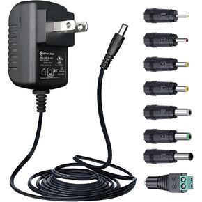 UL Listed 6V 1A 6ft Power Supply Adapter with 8 Tips, AC to DC 6W 1000mA 800mA 500mA Replacement Power Cord for Blood Pressure Monitor/Elliptical Machine/Sewing Machine/Trash Can and More in Kuwait