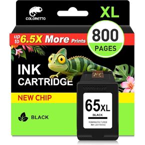 COLORETTO 65XL Black Ink Cartridge Replacement for HP 65 Black 65 XL in Saudi Arabia