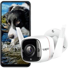 Tapo Tp-Link C310 New Outdoor Security Wi-Fi Camera 3MP High Definition, Built-in Siren with Night Vision, 2-Way Audio, SD Storage (White) in Saudi Arabia
