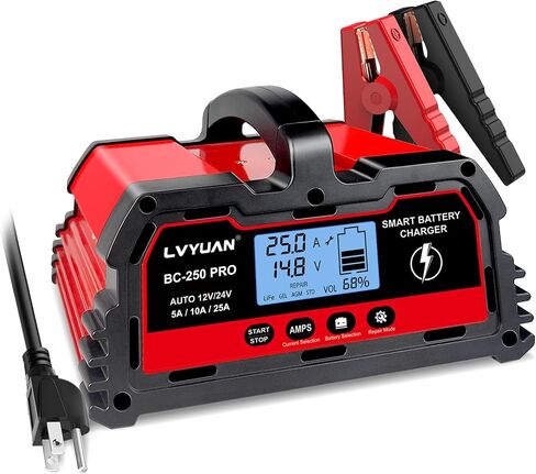 LVYUAN 20A Smart Car Battery Charger, 12V and 24V Automotive Charger in Saudi Arabia