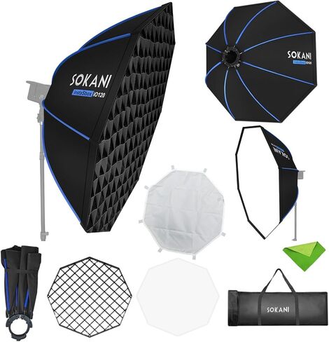 Sokani 47.2"/120cm Octagonal Softbox, Bowens Mount with Honeycomb Grid in Saudi Arabia