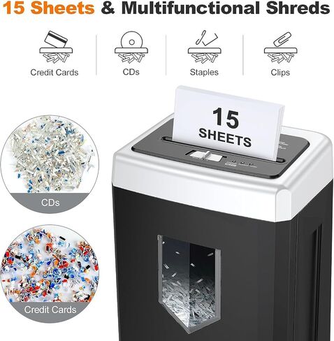 Bonsaii 15-Sheet Cross-Cut 40-Min Heavy Duty Paper Shredder for Home Office in Kuwait