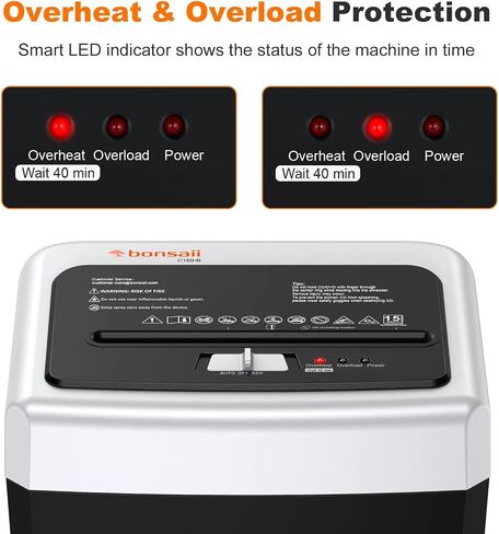 Bonsaii 15-Sheet Cross-Cut 40-Min Heavy Duty Paper Shredder for Home Office in Kuwait