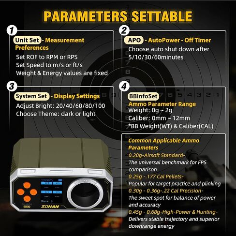 ZOHAN ZH6000 Rechargeable Airsoft Chronograph, BB Gun FPS Tester in Kuwait