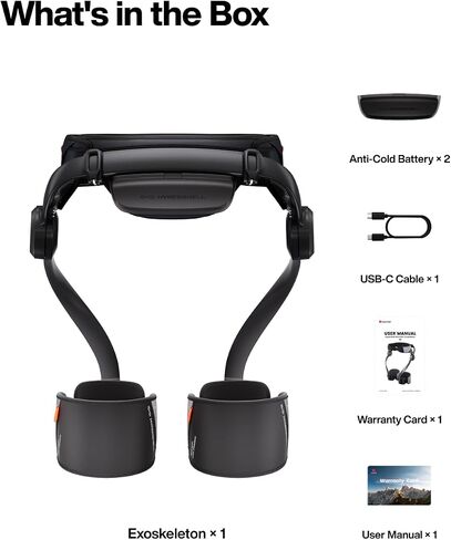 Hypershell X Carbon Exoskeleton, Leg Strength with 800 W Output, 17.5 km Battery Range, 10 Intelligent Modes, IP54 Waterproof for Daily and Outdoor Activities, Walking, Hiking, 2 Batteries, No Charger in Kuwait