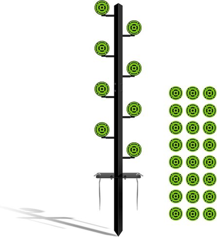 Ideagle Metal Swing Dueling Tree Target Stand with 8 Steel Plates, Heavy Duty 3mm Alloy Suitable for Airgun Shooting Practice in Kuwait