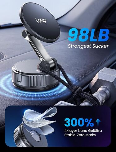LOXP for MagSafe Car Mount, Vacuum Phone Holders for Your Car, Black in Saudi Arabia