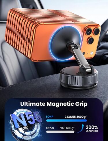 LOXP for MagSafe Car Mount, Vacuum Phone Holders for Your Car, Black in Saudi Arabia