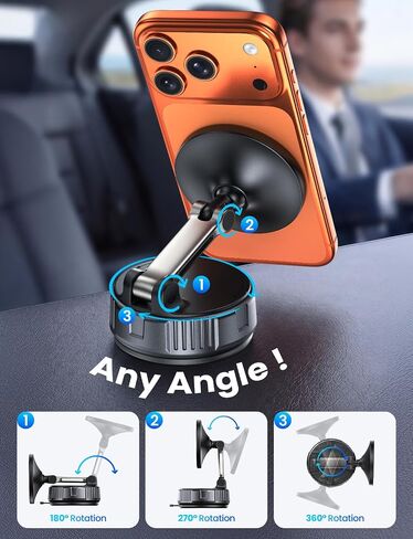 LOXP for MagSafe Car Mount, Vacuum Phone Holders for Your Car, Black in Saudi Arabia