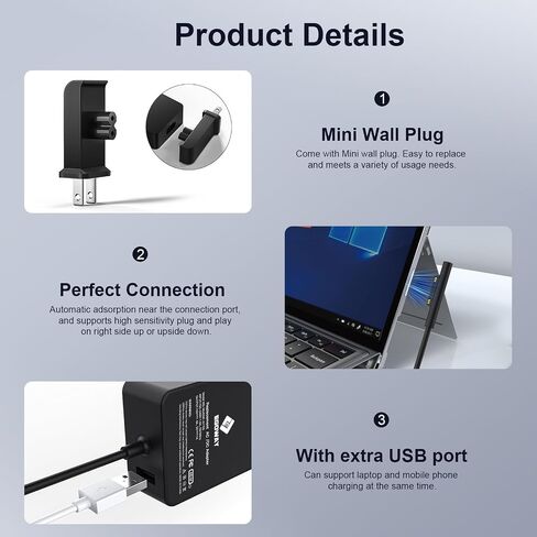 65W Microsoft Surface Charger Pro/Laptop/Book/Go Replacement AC Adapter in Saudi Arabia
