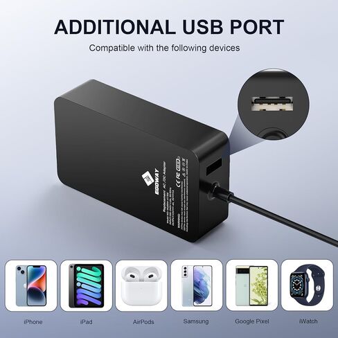 65W Microsoft Surface Charger Pro/Laptop/Book/Go Replacement AC Adapter in Saudi Arabia