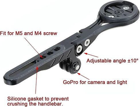 Aero Integrated Handlebar System Out Front Bicycle Computer Mount for Garmin Edge Wahoo Elemnt Bryton Fits Canyon CEP Cockpits and Wilier Filante Bar Handlebar and More (Black B) in Saudi Arabia