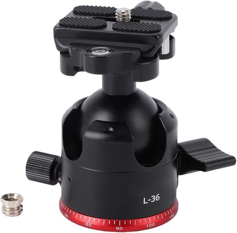 Bewinner 360 Panoramic Ball Head for DSLR Camera Tripod Mount, 3/8 Inch Thread Rotating Ball Head with Bubble Level, Heavy Duty Aluminum Alloy Arrow Storage Case Plate, 6KG Load Capacity for in Kuwait