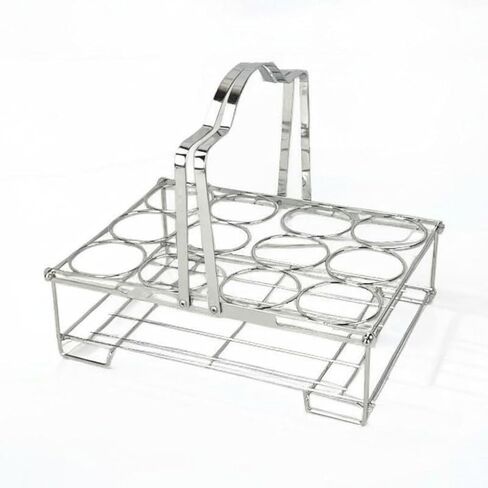 Stainless Steel Rack Bottle Carrier Holder Organizer with Strong Central Grip and Balanced Carry Suitable for Cocktail Hotel Service Weddings Receptions, Silver in Kuwait