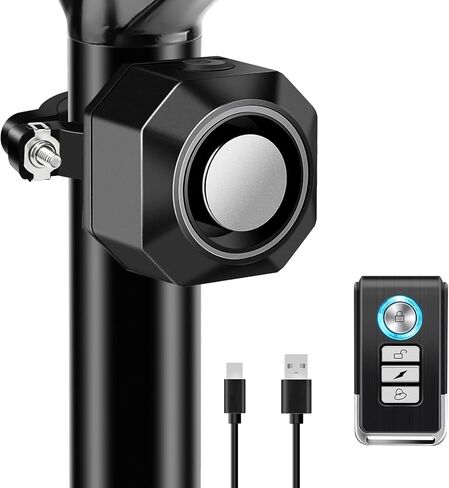 NineLeaf Bike Alarm USB Rechargeable with Mount, Bike Alarm with Remote in Saudi Arabia