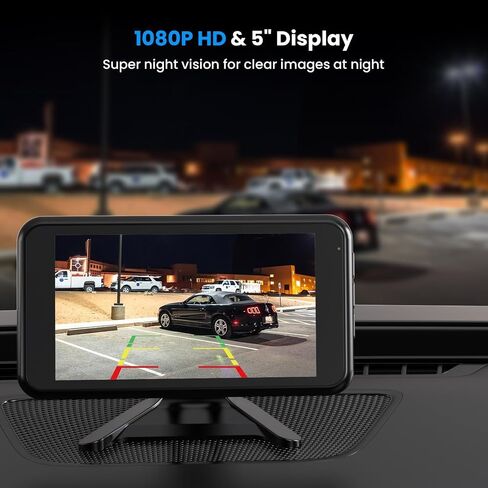 AUTO-VOX Wireless Backup Camera for Car Easy Install: No Delay 5" HD 1080P Rear View Camera with Clear Night Vision 2 Channels, IP69K Waterproof Back Up Camera System for Truck, Pickup, SUV, Van - W12 in Saudi Arabia