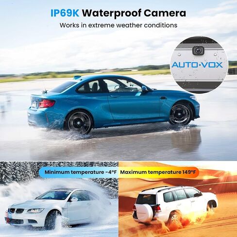 AUTO-VOX Wireless Backup Camera for Car Easy Install: No Delay 5" HD 1080P Rear View Camera with Clear Night Vision 2 Channels, IP69K Waterproof Back Up Camera System for Truck, Pickup, SUV, Van - W12 in Saudi Arabia