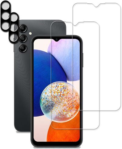 Designed For Samsung Galaxy A14 5G Tempered Glass Screen Protector 2-Pack Camera Lens Protector Film 2-Pack in Kuwait