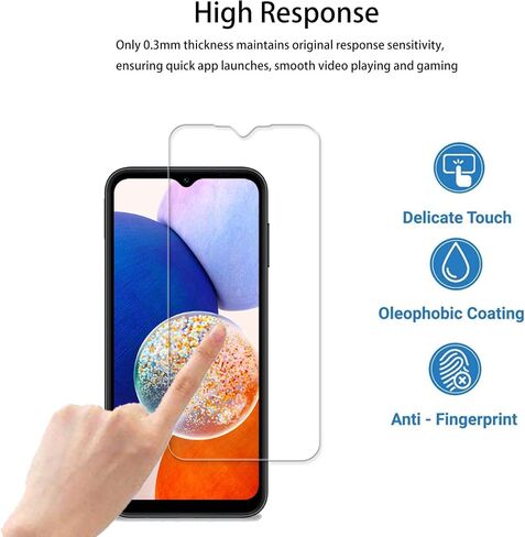 Designed For Samsung Galaxy A14 5G Tempered Glass Screen Protector 2-Pack Camera Lens Protector Film 2-Pack in Kuwait
