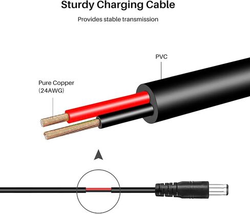 USB DC Cable Charger 69 cm 3.5x1.3mm Plug Lead for Electronics in Saudi Arabia