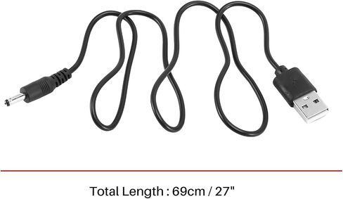 USB DC Cable Charger 69 cm 3.5x1.3mm Plug Lead for Electronics in Saudi Arabia