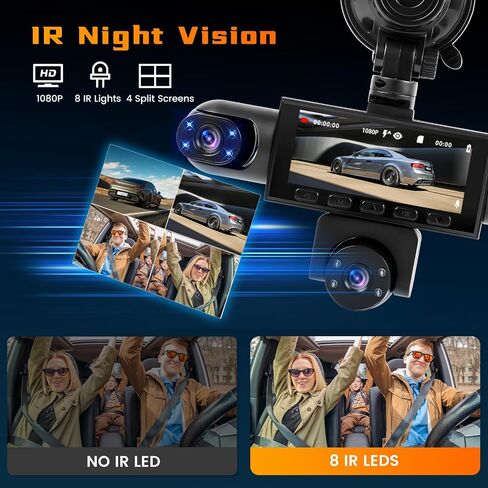 5 Channel Dash Cam 360° View, 1080P Front and Rear Inside, 64G in Saudi Arabia