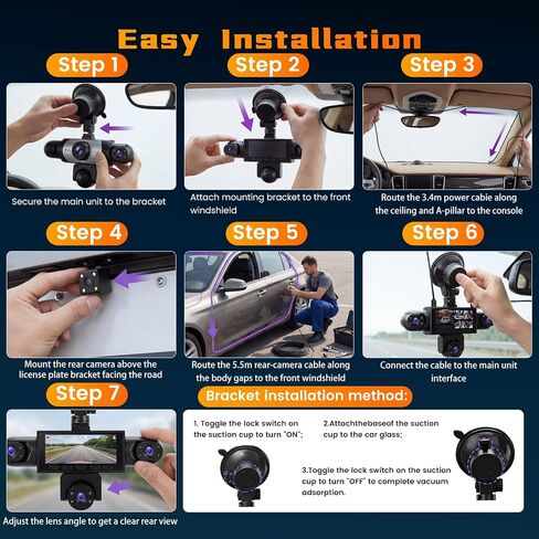5 Channel Dash Cam 360° View, 1080P Front and Rear Inside, 64G in Saudi Arabia