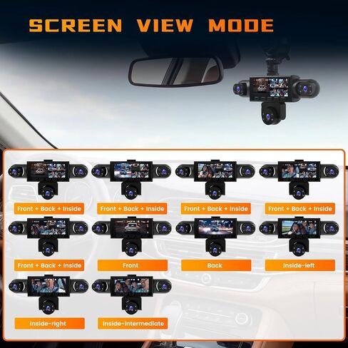 5 Channel Dash Cam 360° View, 1080P Front and Rear Inside, 64G in Saudi Arabia