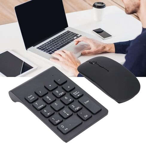 1200DPI Wireless Technology Number Pad Mouse Combo for Vista 18-Key USB Keyboard Lightweight ABS Material in Kuwait
