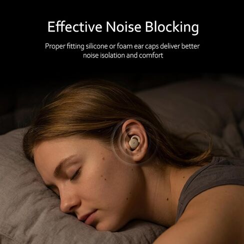 Sleep Earbuds w/Mic, Comfortable Sleeping Headphones Small Design for Side Sleepers Invisible Buds for Sleep Wireless Bluetooth Earphones for Noise Blocking Snoring (Ivory) in Saudi Arabia