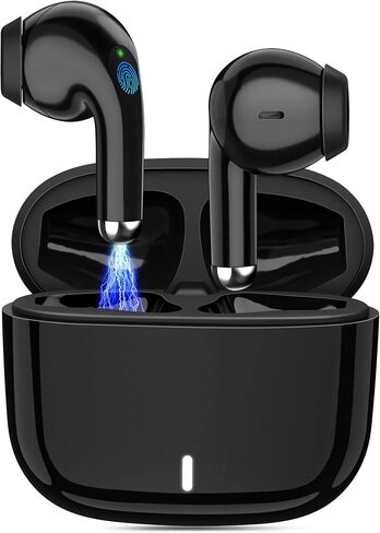 Bluetooth 5.3 Wireless Earbuds for iPhone 18 Pro Headphone with Mic Black in Saudi Arabia