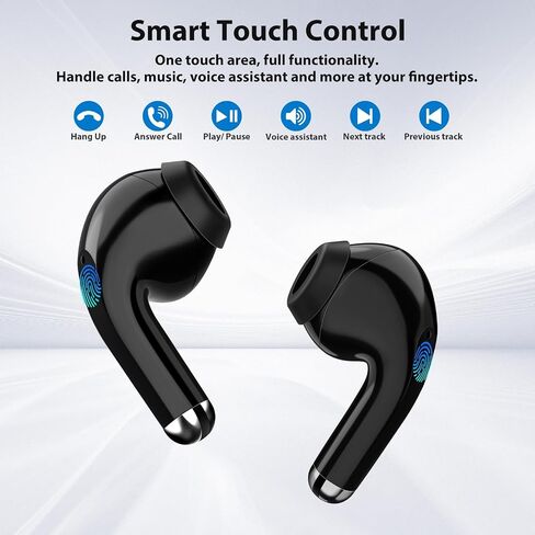 Bluetooth 5.3 Wireless Earbuds for iPhone 18 Pro Headphone with Mic Black in Saudi Arabia