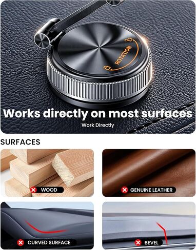 Vacuum Magnetic Phone Holder for Car, 360° Adjustable,Matte Black in Saudi Arabia