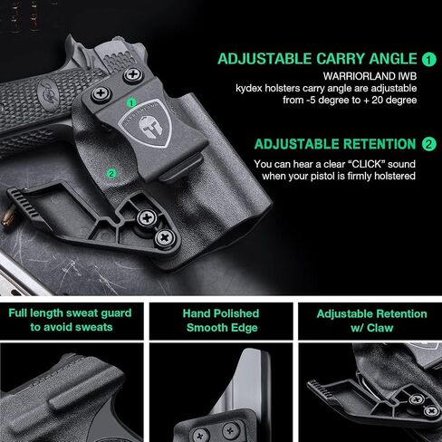 WARRIORLAND IWB Kydex Holster, Fits Kimber Micro 9 Pistol - Not Fit Kimber Micro 10mm & .45, Inside Waistband Concealed Carry, Adj. Cant & Retention, Right/Left Optional in Saudi Arabia