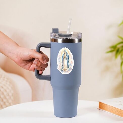 (3PSC) Blessed Virgin Mary Stickers, Our Lady of Grace Immaculate Mother Mary Catholic Stickers, Watercolor Waterproof Vinyl Decals for Water Bottles, Laptops, Prayer Journals, 3 x 2 Inch in Saudi Arabia